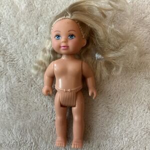 Vintage Simba Dolls ‎ Evi Love Mini Doll Blonde Blue Eyes 4.5"